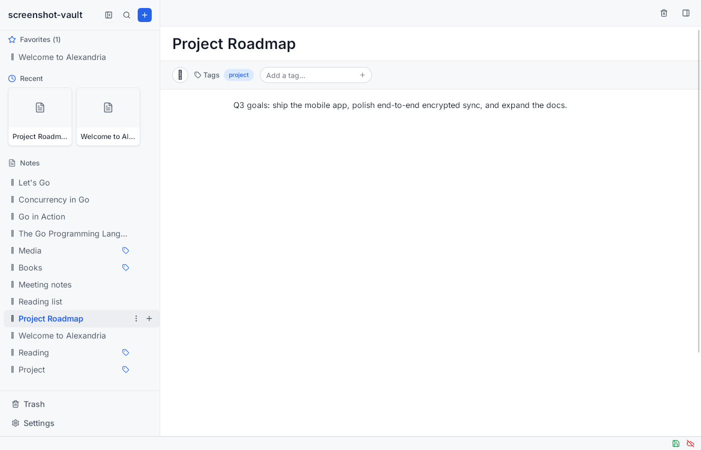 Editing a note on the desktop app